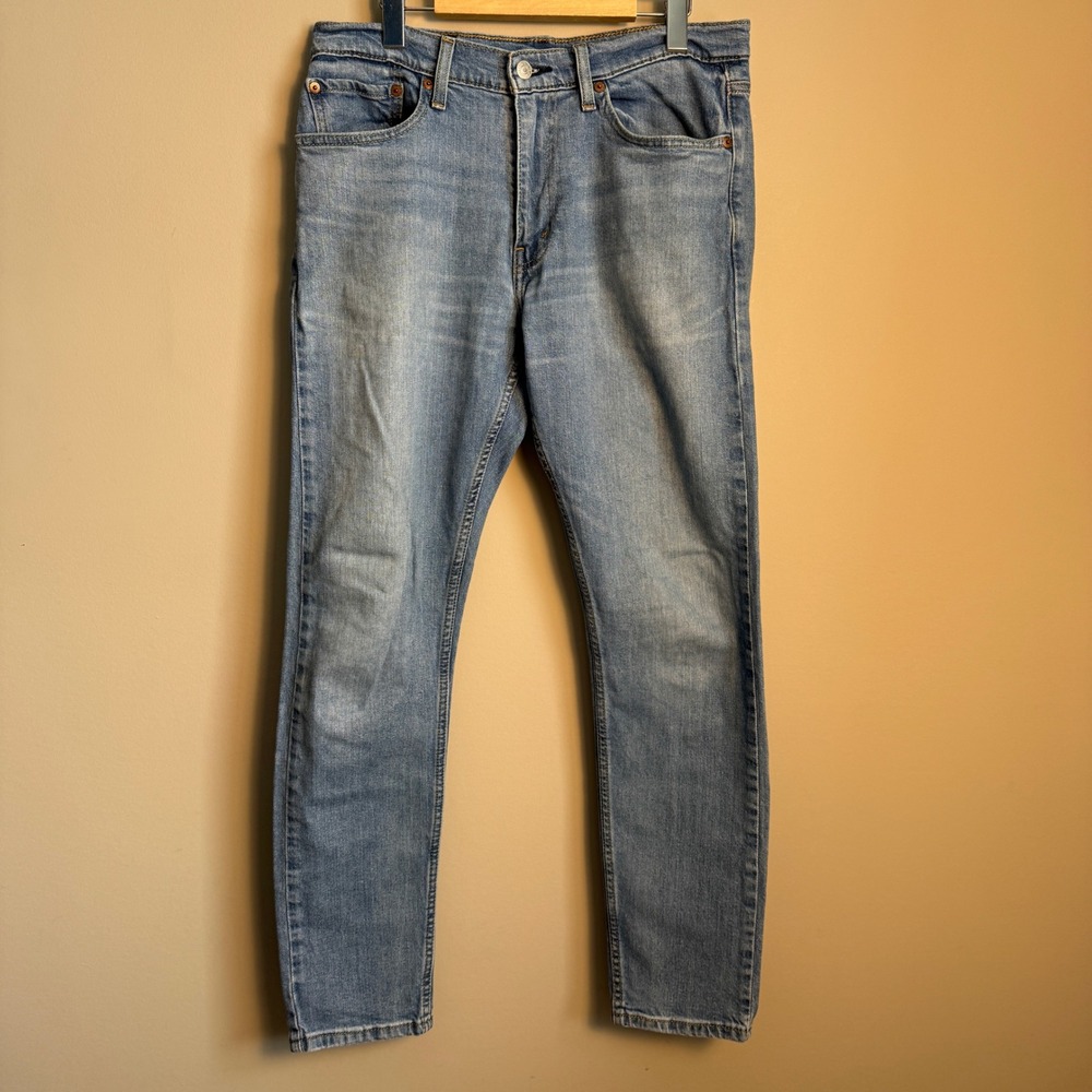 Levi Strauss 512 Slim Taper Fit Denim Jeans Blue Mens Light Wash Stretch Western